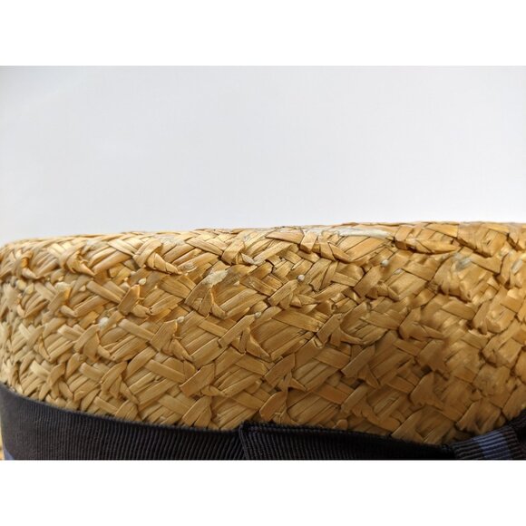 Men's Antique Royal Scot Vintage Gatsby Straw Boater Hat (size 6 7/8) AS IS - Picture 6 of 15